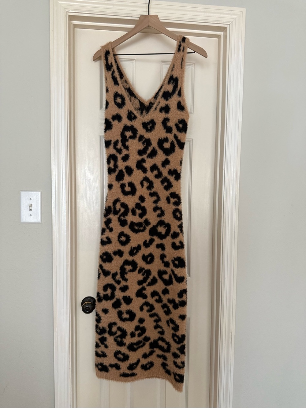 Almost Famous Leopard Print Maxi Dress in Camel and Black